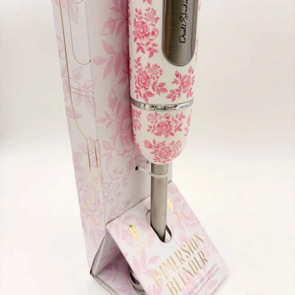 Dwell Studio Immersion Blender 500W 2-Speed‎ Pink Floral Toile Hand Blender